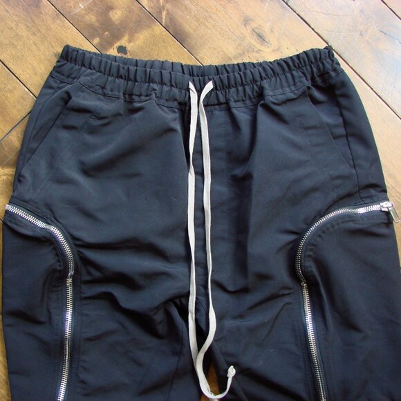 Rick Owens Black Zip Cargo Joggers Pants Tecuatl Size 32 - 38 50 Italy NEW NWT - Picture 10 of 16